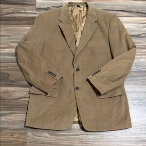 Joseph & Feiss Sport Coat Mens 46R Tan Corduroy Preppy Academia Blazer Jacket